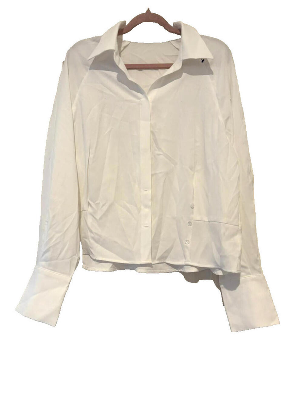 Commence sz XL white button down blouse balloon sleeves F